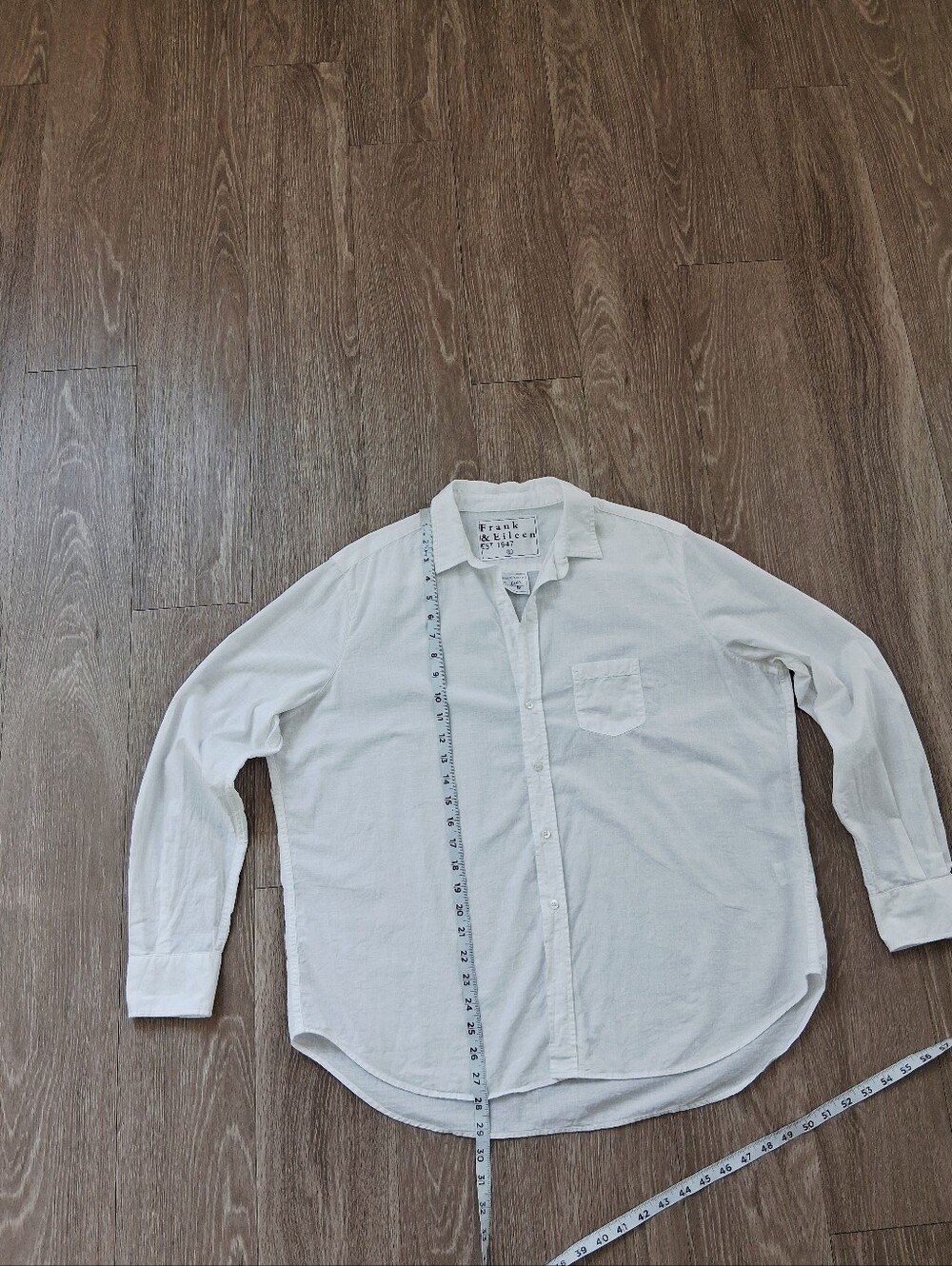 Frank & Eileen Eileen Relaxed Button Up Shirt In White Italian Casual Cotton - Picture 13 of 16
